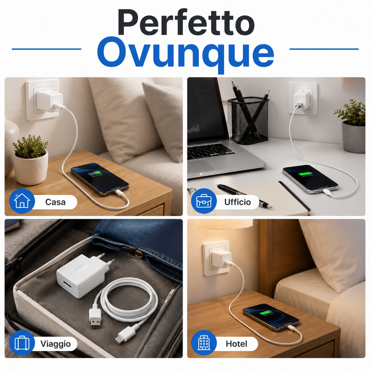  caricatore usb con cavo incluso usb c da 1 metro - foto 4