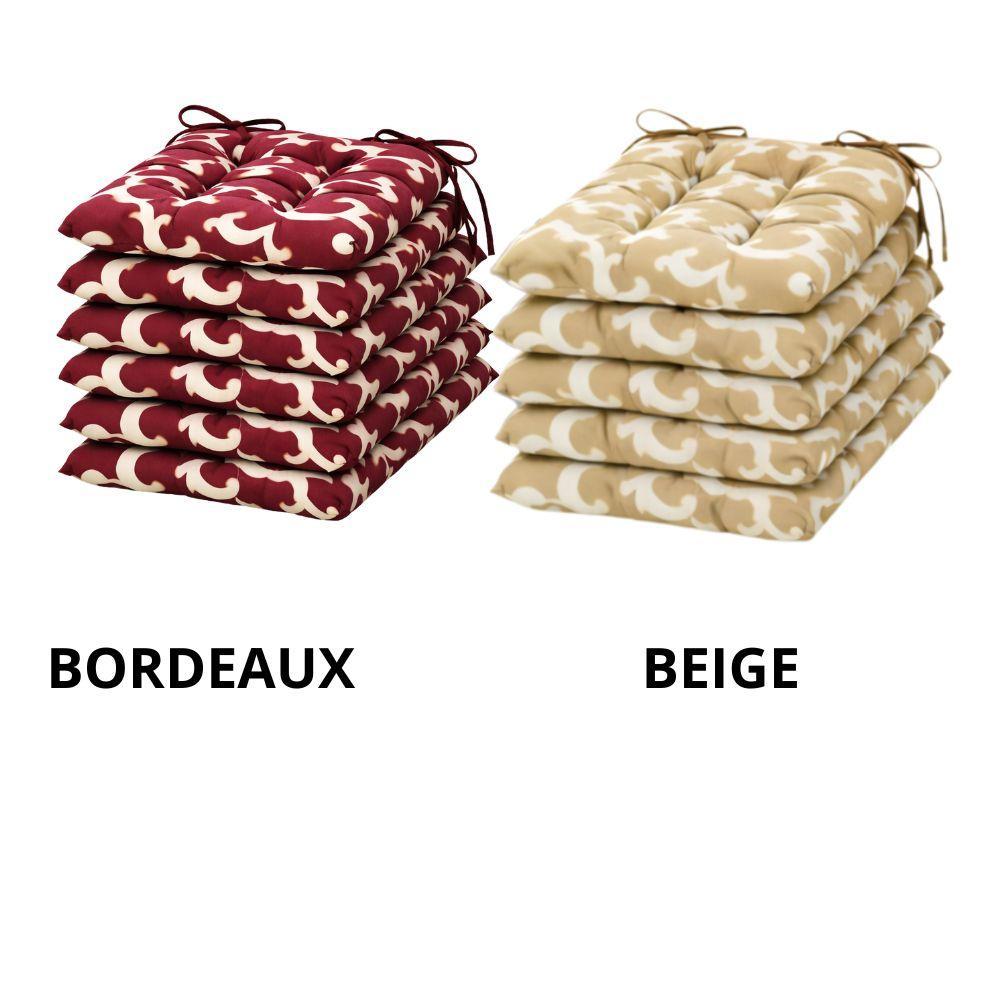 diodor diodor cuscini per sedia con laccetti confezione 6 pezzi - foto 3 Cuscini per sedia DIODOR: pile ordinate per colore Bordeaux e Beige