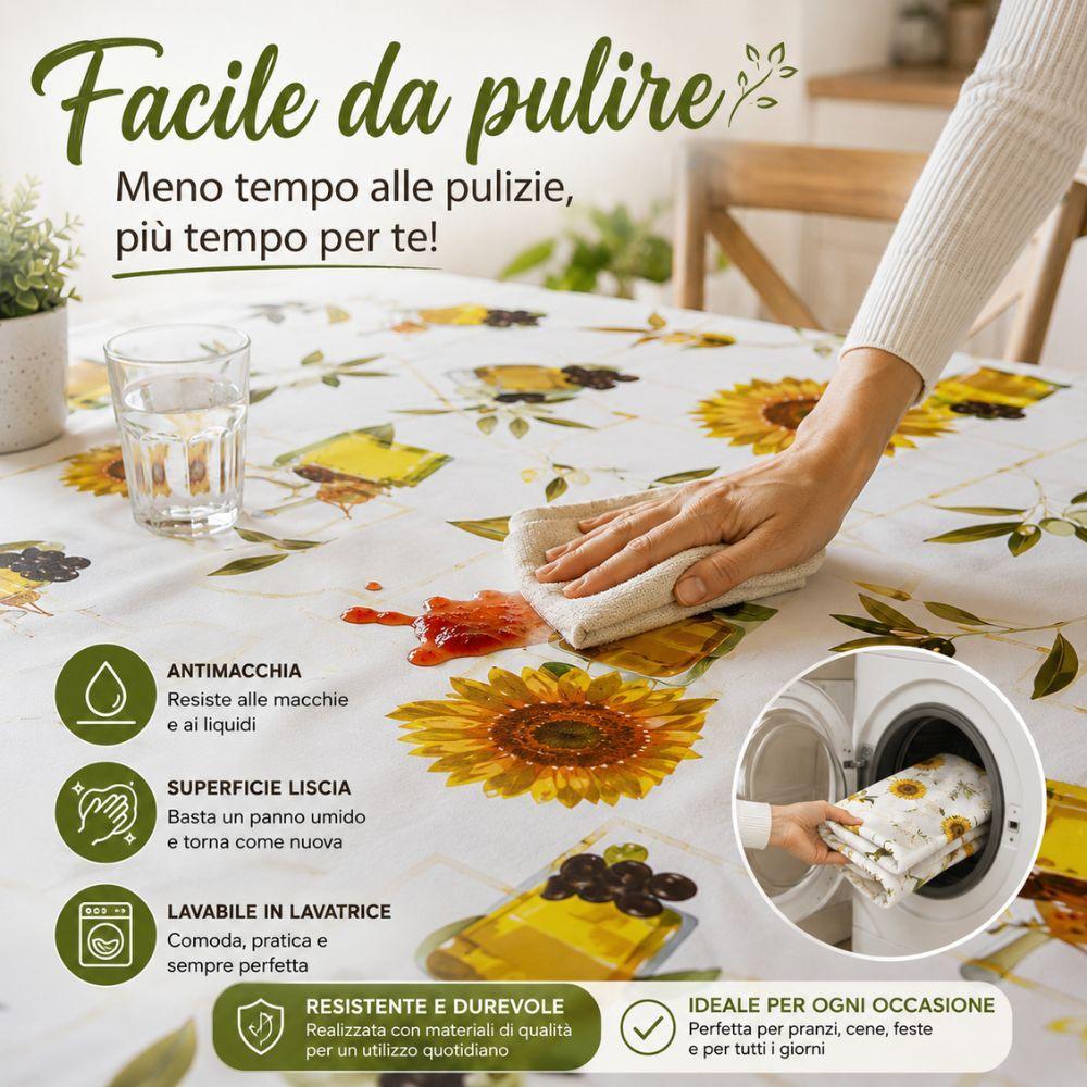  tovaglia da tavola fantasie assortite 120x220 cm antimacchia lavabile - foto 5