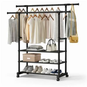 Appendiabiti da terra regolabile in acciaio con ripiani...