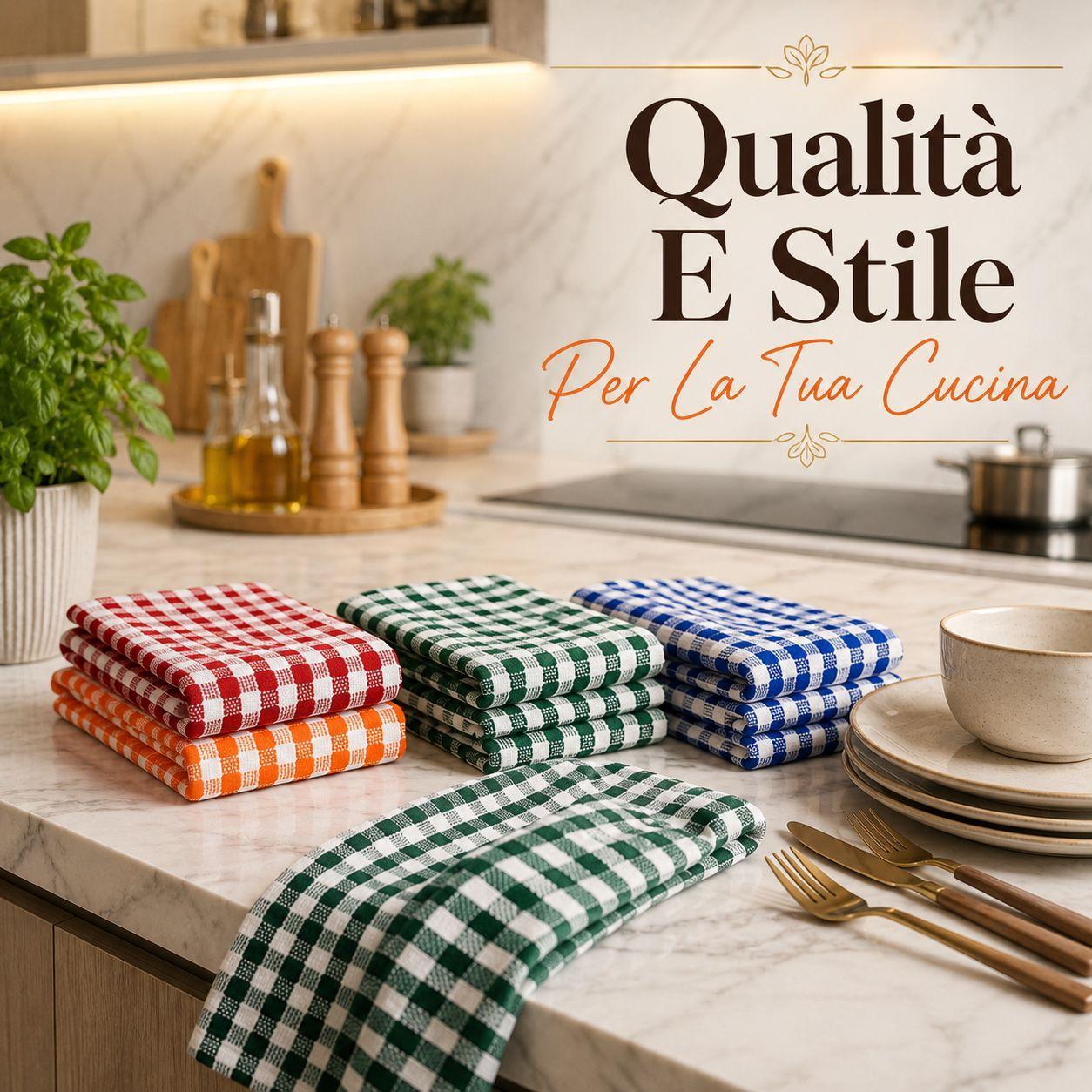 set 6 strofinacci da cucina in cotone assorbenti multicolore resistenti lavabili - foto 5 set 6 strofinacci da cucina in cotone assorbenti multicolore resistenti lavabili - foto 5