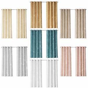 Coppia tenda coprente effetto linone brillantinato con anelli