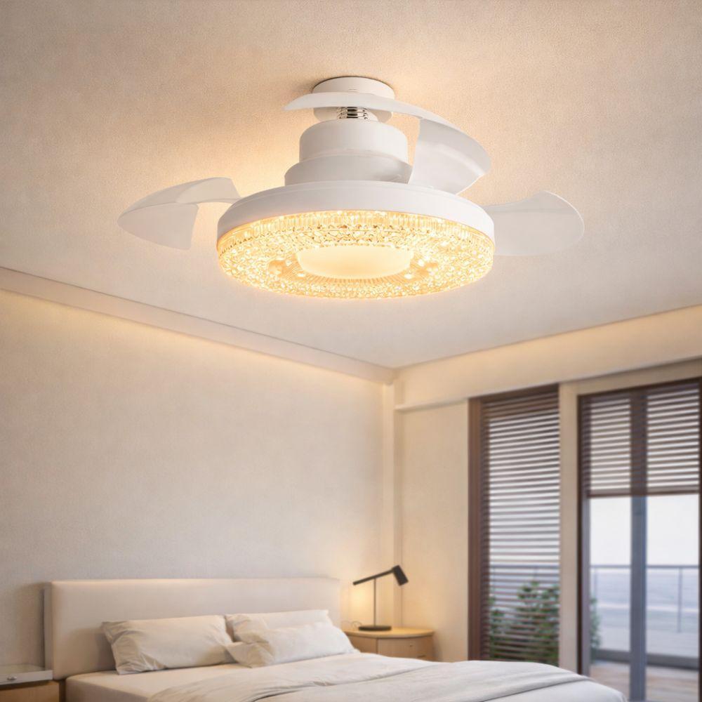  ventilatore da soffitto con luce led integrata e  ventola retrattile 2 in 1 - foto 2