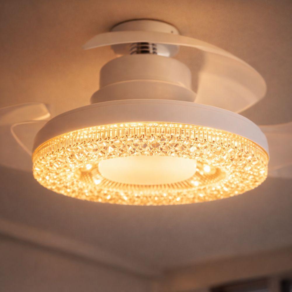  ventilatore da soffitto con luce led integrata e  ventola retrattile 2 in 1 - foto 4