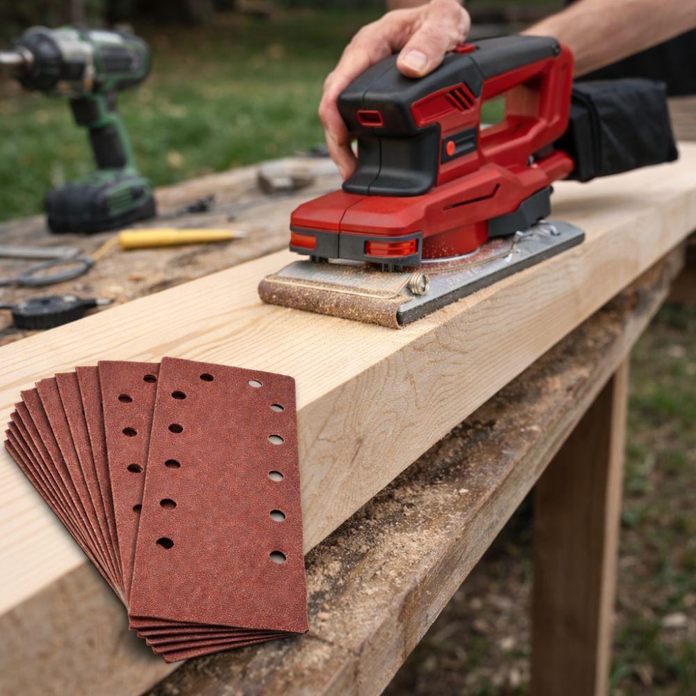  set di 10 pezzi di carta abrasiva grana 120 k/g rettangolare 93x230 - foto 4