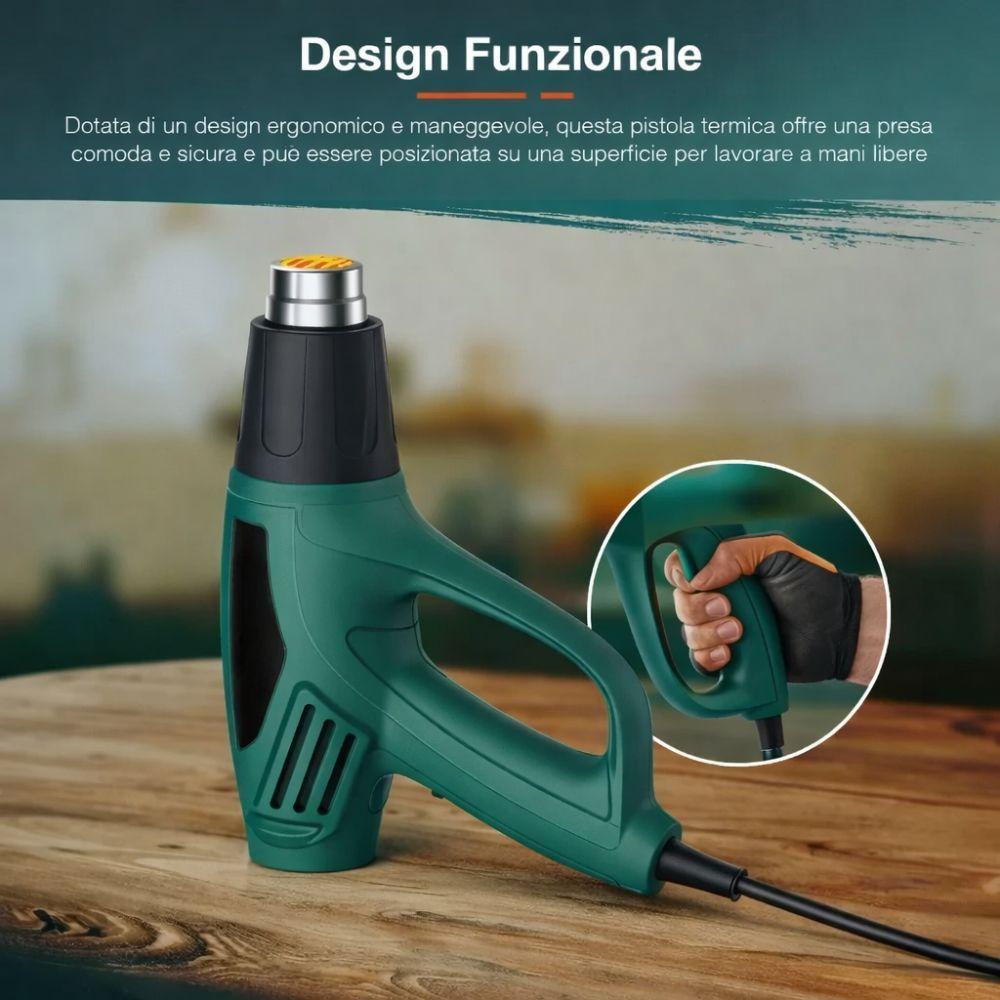  pistola termica 2000w doppia temperatura con 4 ugelli inclusi - foto 4