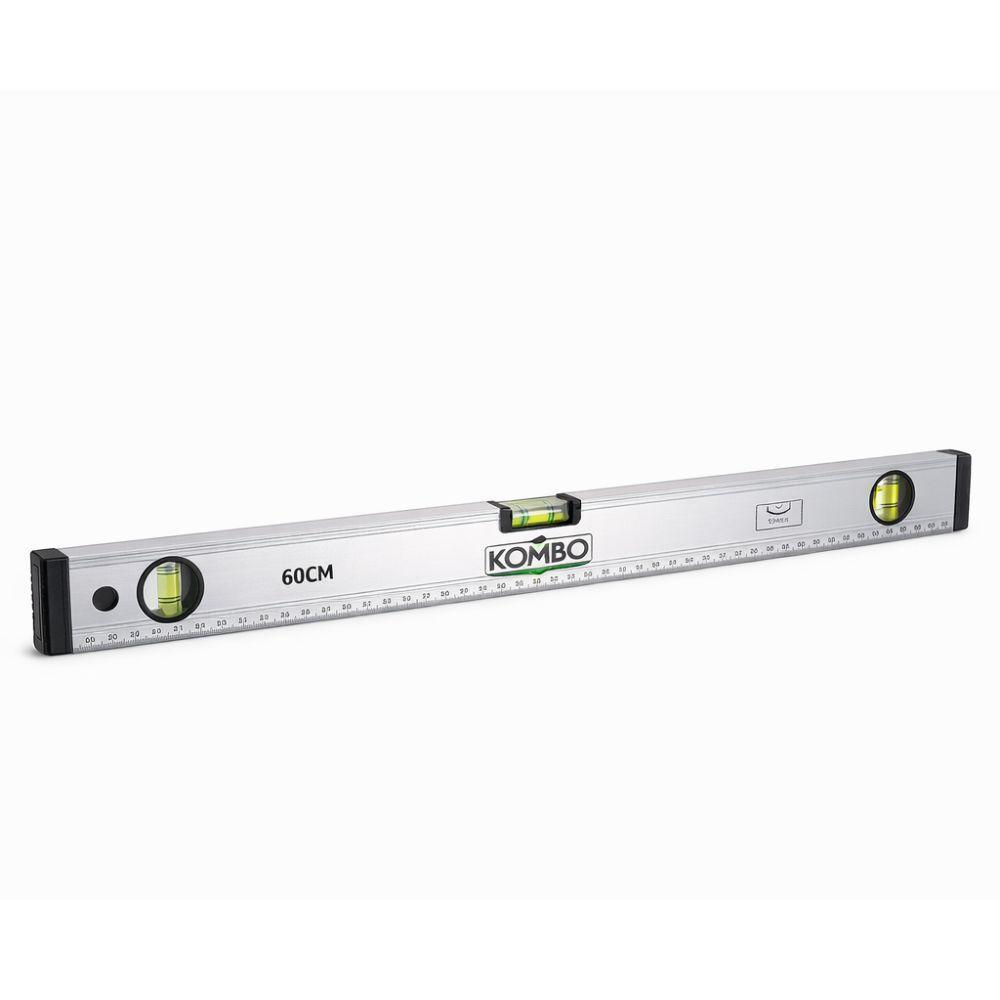  livella a bolla professionale kombo 60 cm in alluminio con 3 bolle di precisione - foto 1