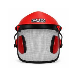 Cuffie antirumore con visiera protettiva in rete metallica regolabile