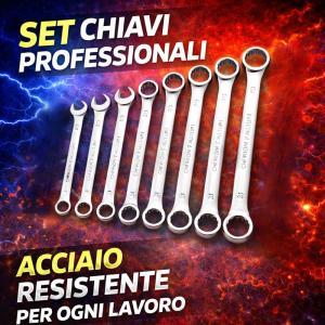 Set 8 chiavi combinate 8-22 mm in acciaio forgiato