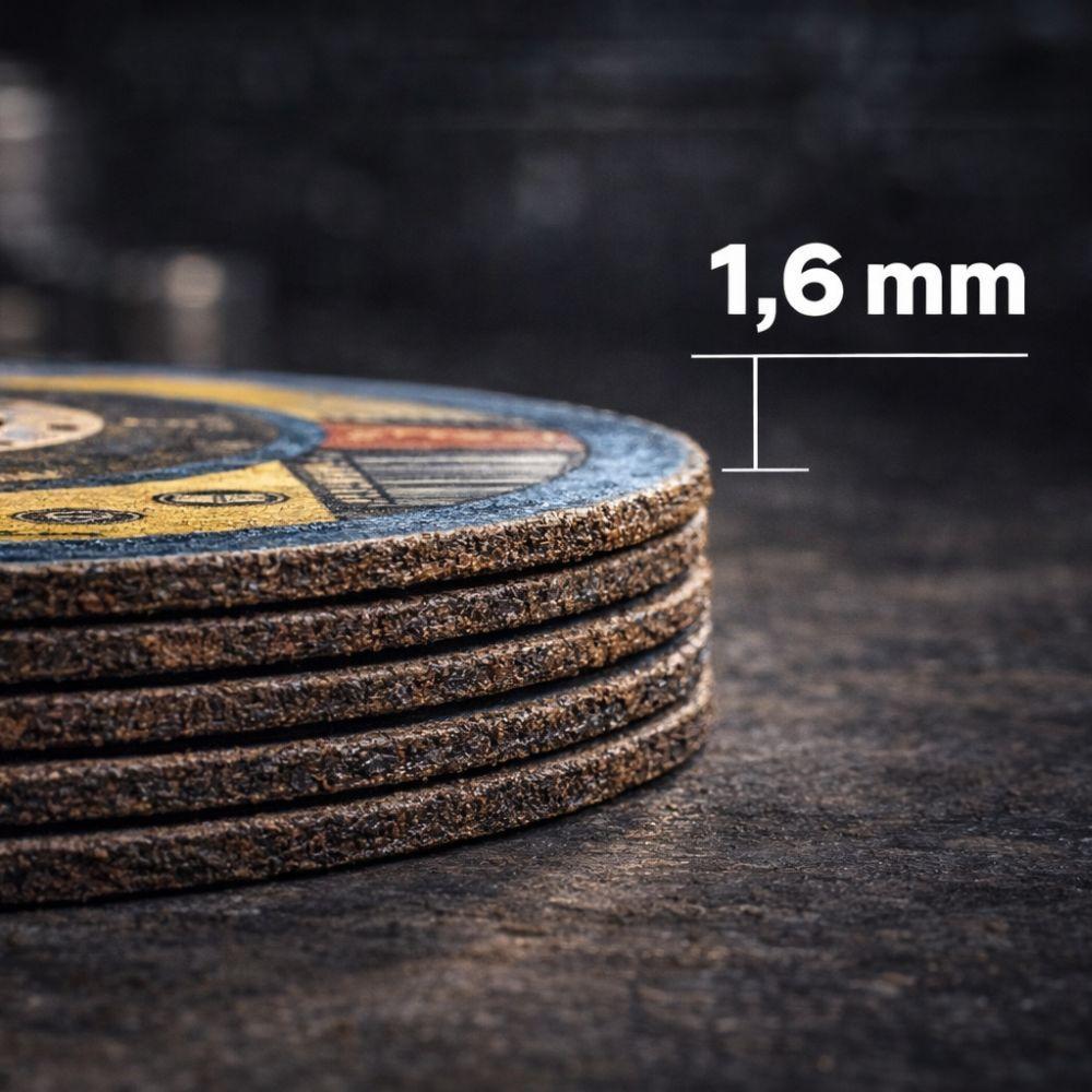  set 2 dischi da taglio professionali  125 mm – spessore 1,6 mm – per ferro e metallo - foto 4