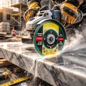 Set 2 pezzi disco abrasivo 115 mm per tagli di precisione marmo e pietra