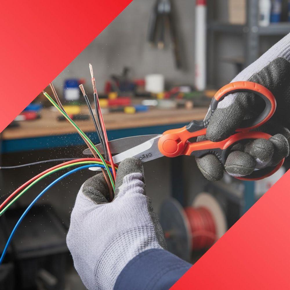  forbici da elettricista isolate 15 cm con manico soft grip - foto 3