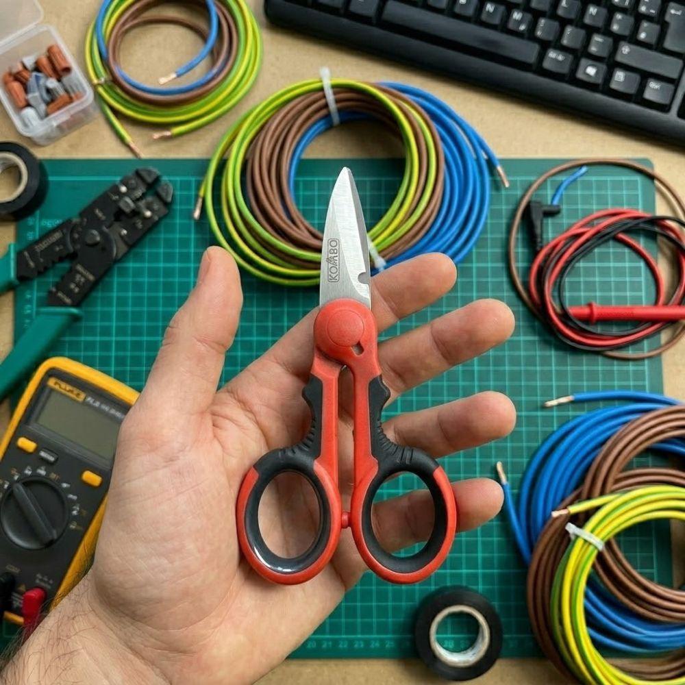  forbici da elettricista isolate 15 cm con manico soft grip - foto 5