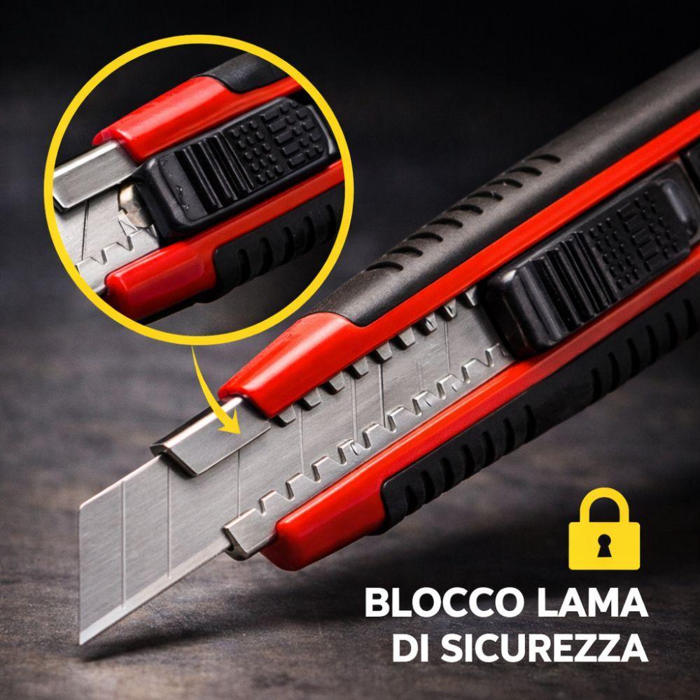  taglierino rinforzato con 3 lame in acciaio da 18mm con bloccaggio lama - foto 4