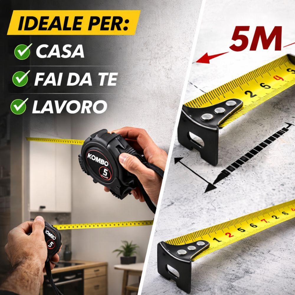  metro flessibile autorientrante 5 metri  con clip e laccio - foto 5