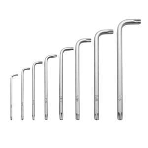 Set 8 chiavi maschio torx piegate cr-v in cromo vanadium con supporto