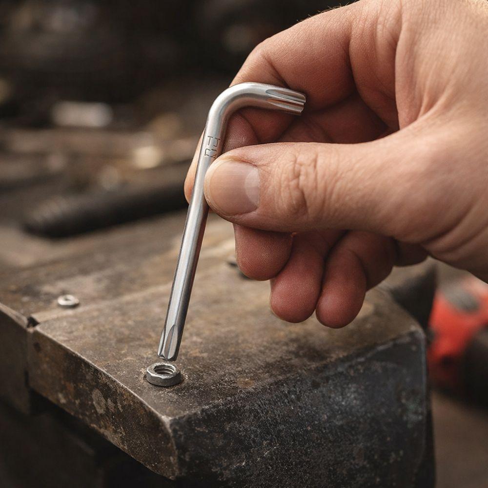  set 8 chiavi maschio torx piegate cr-v in cromo vanadium con supporto - foto 2