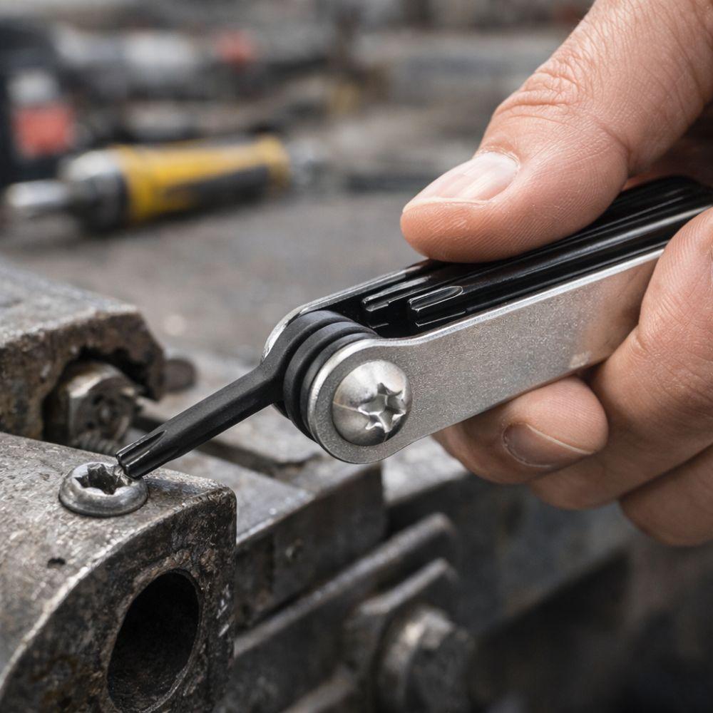  set chiavi esagonali torx pieghevoli 8 pezzi t9–t40 in acciaio - foto 4