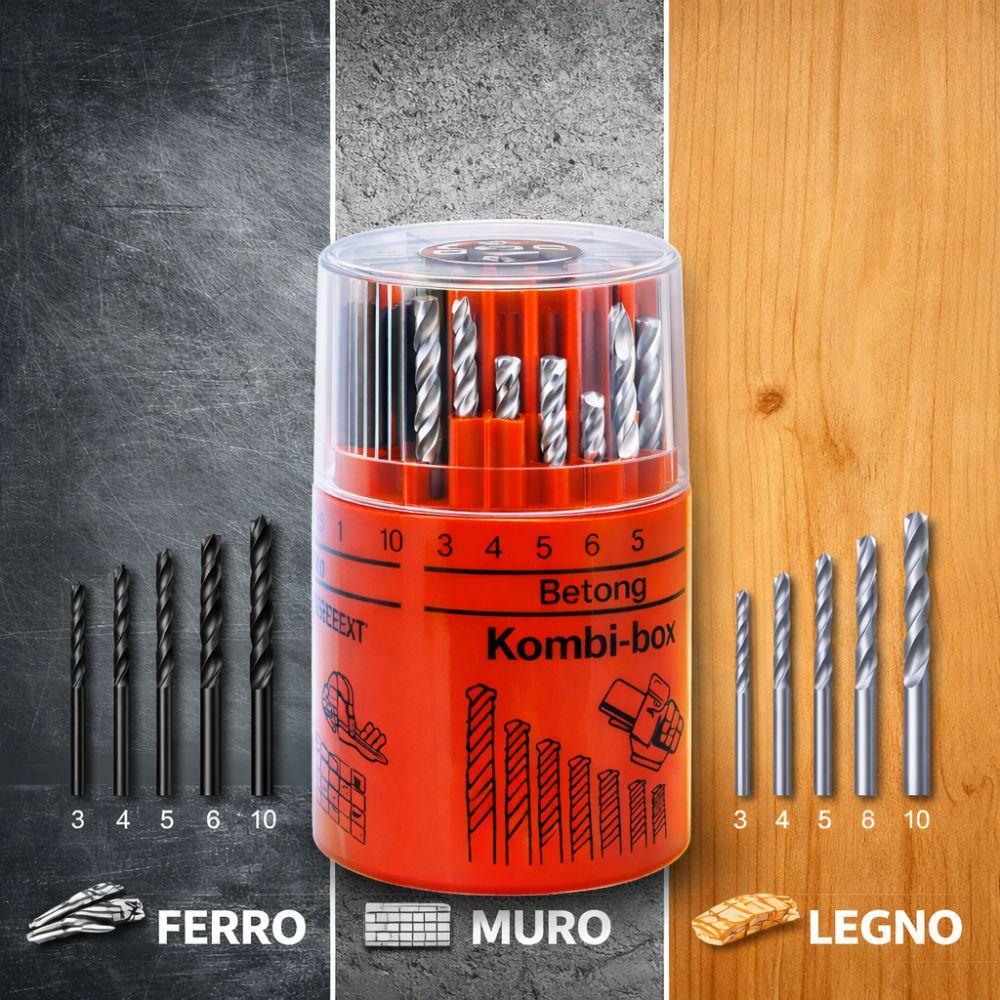  18 punte trapano hss muro legno – set completo 3-10 mm - foto 4