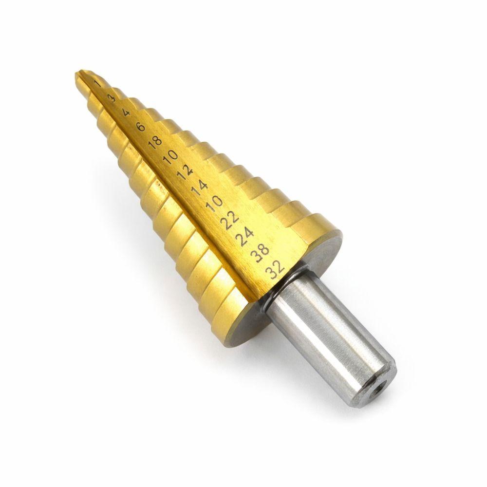  fresa conica a gradini hss 4-32 mm in acciaio hss per metallo, pvc e lamiera - foto 1