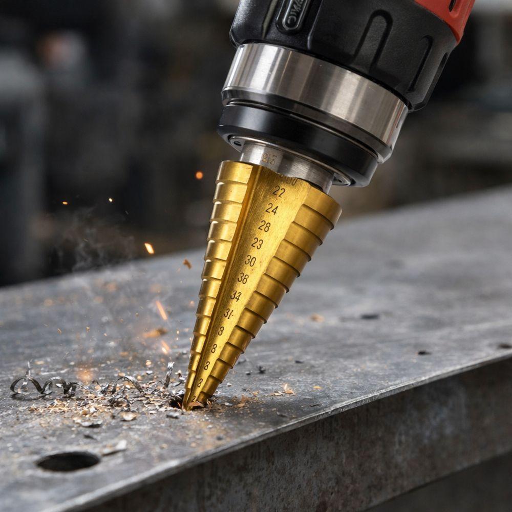  fresa conica a gradini hss 4-32 mm in acciaio hss per metallo, pvc e lamiera - foto 3