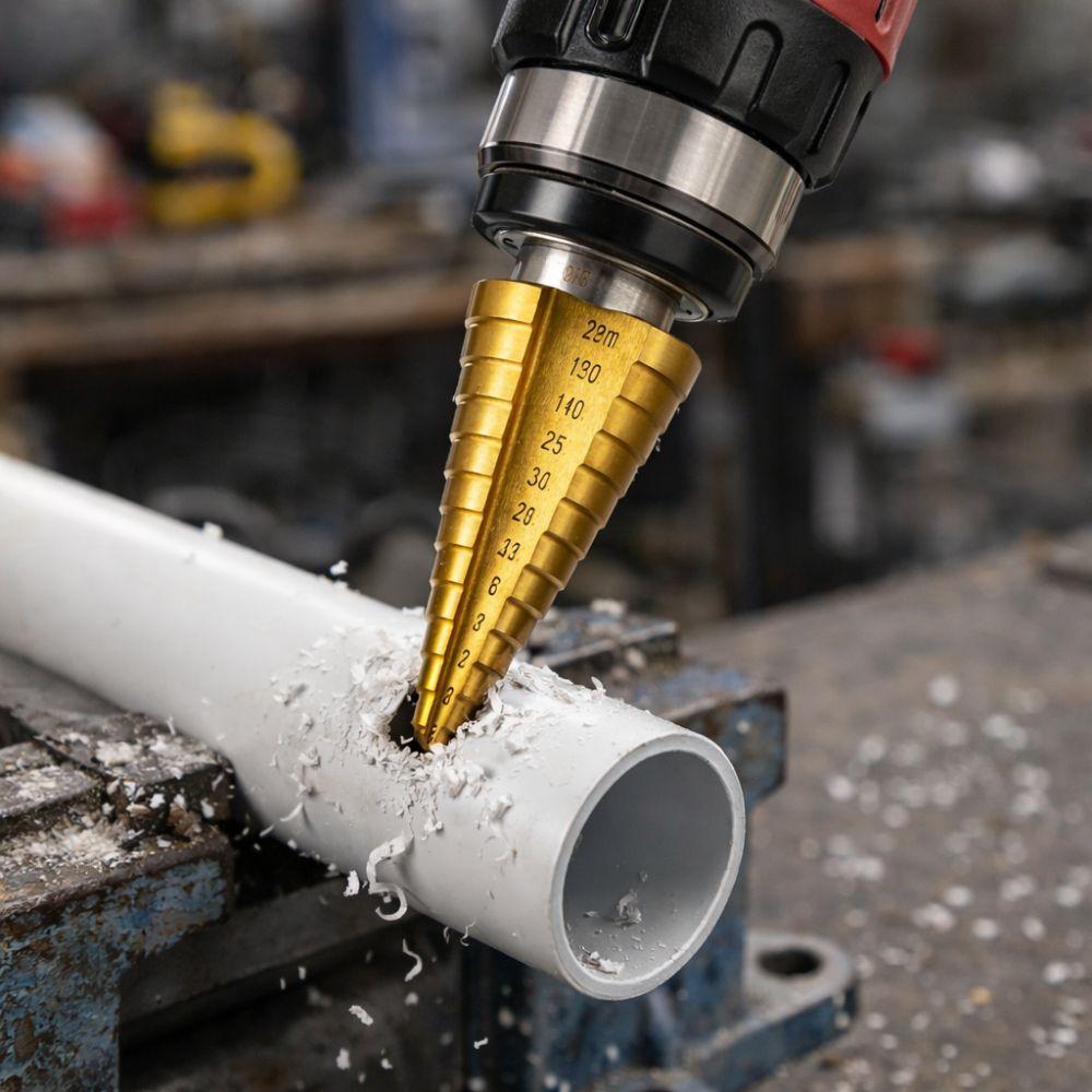  fresa conica a gradini hss 4-32 mm in acciaio hss per metallo, pvc e lamiera - foto 5