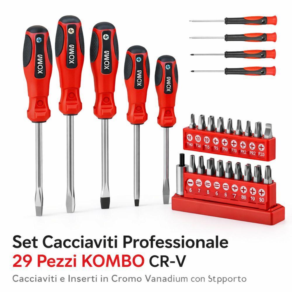  set professionale da 29 pz con cacciaviti e inserti intercambiabili in cr-v - foto 1