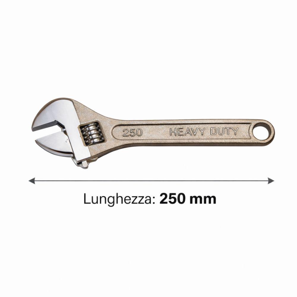  chiave inglese regolabile a rullino 250 mm, cromata con scala graduata - foto 3