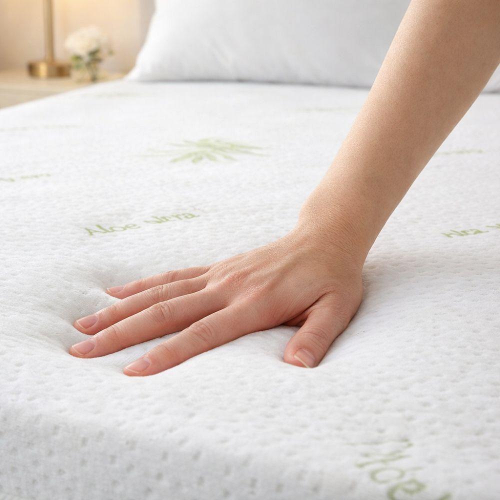  topper materasso matrimoniale in aloe vera con elastici, 160x190 cm spessore 5 cm - foto 3