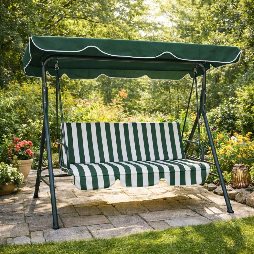  dondolo da giardino 3 posti con tettuccio parasole - foto 5