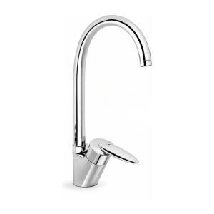 Rubinetto miscelatore canna alta girevole cromato con l...