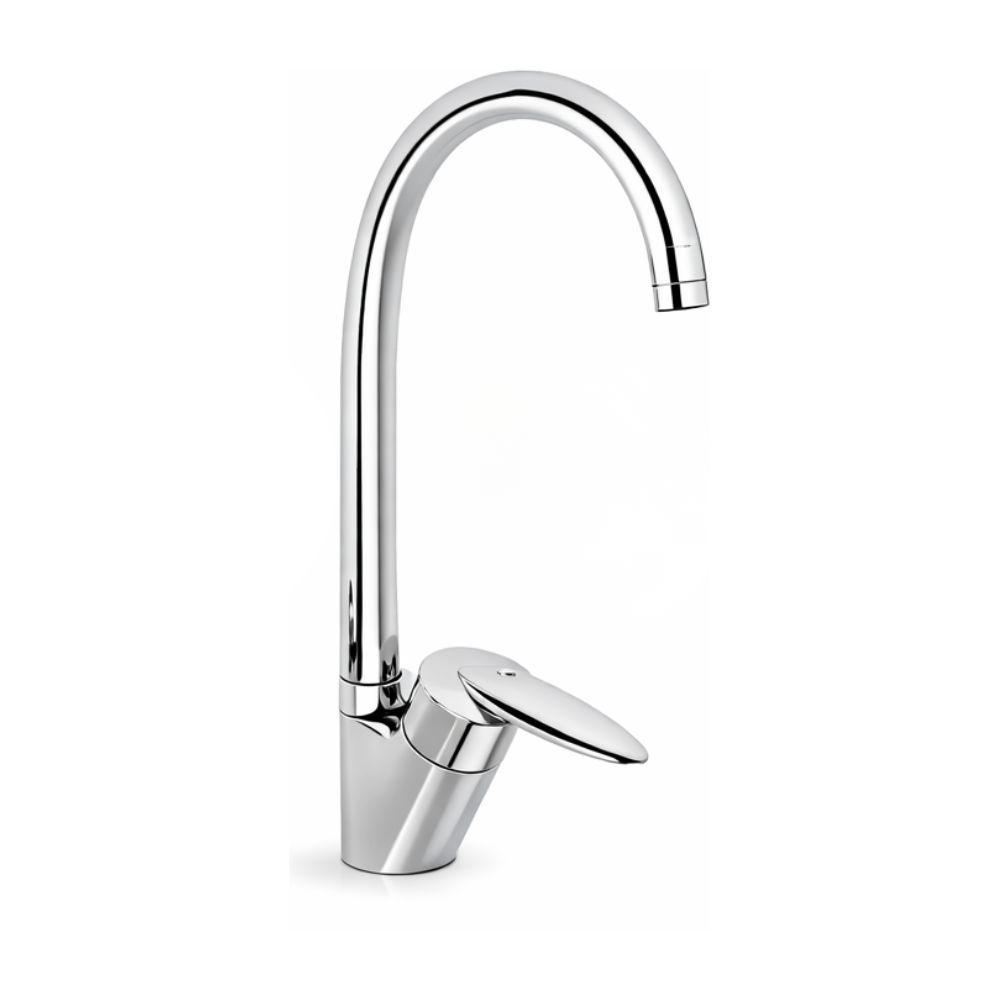  rubinetto miscelatore canna alta girevole cromato con leva monocomando - foto 1