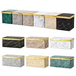 Pouf contenitore effetto marmo con coperchio dorato organizer elegante multiuso