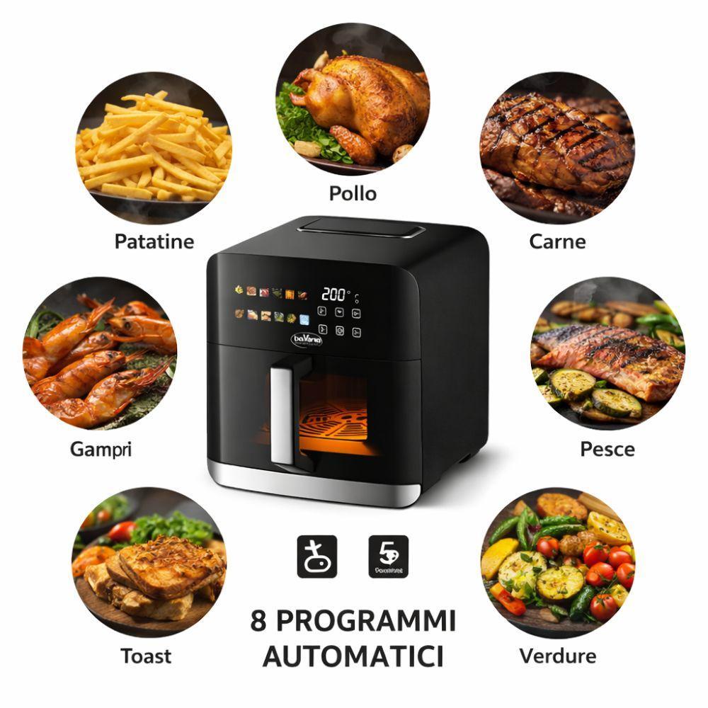  crispylla friggitrice ad aria wi-fi 10 litri con display touch con 8 programmi automatici - foto 4