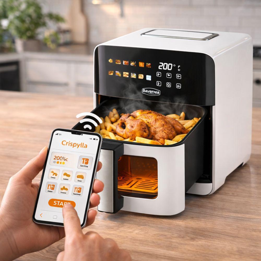  crispylla friggitrice ad aria wi-fi 10 litri con display touch con 8 programmi automatici - foto 5