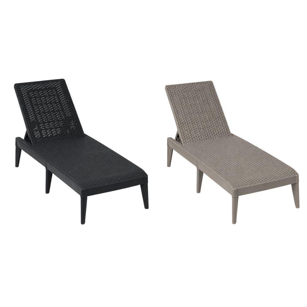  lettino prendisole reclinabile effetto rattan per esterno - foto 1