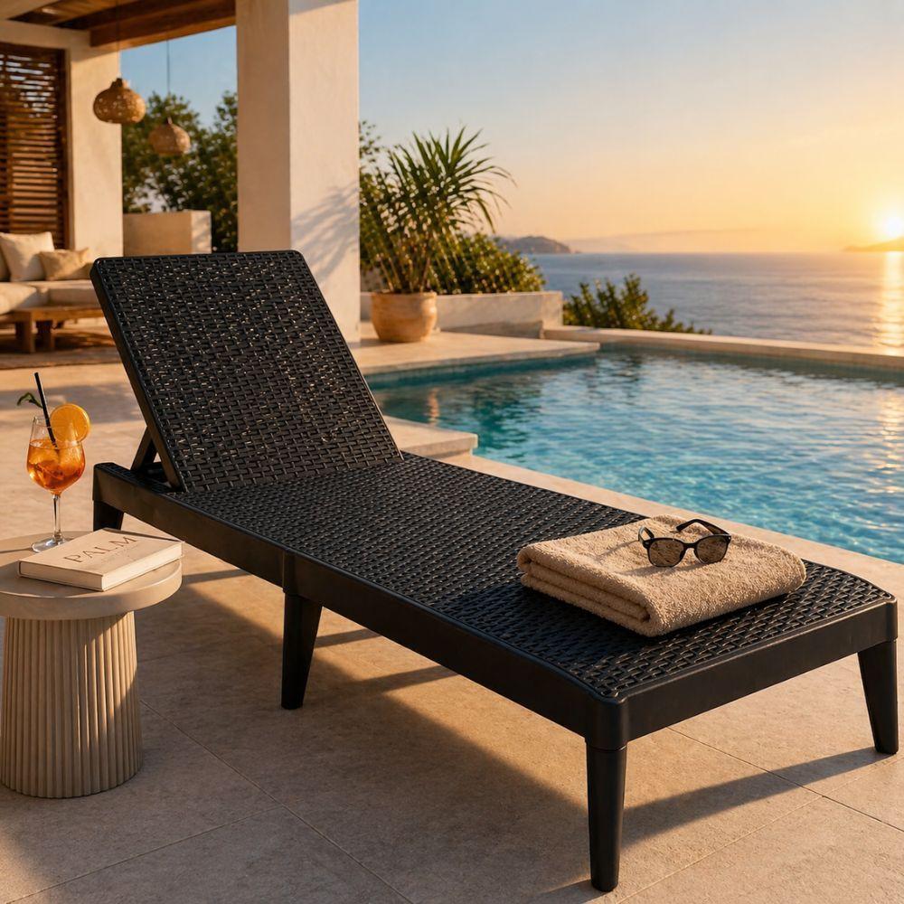  lettino prendisole reclinabile effetto rattan per esterno - foto 4