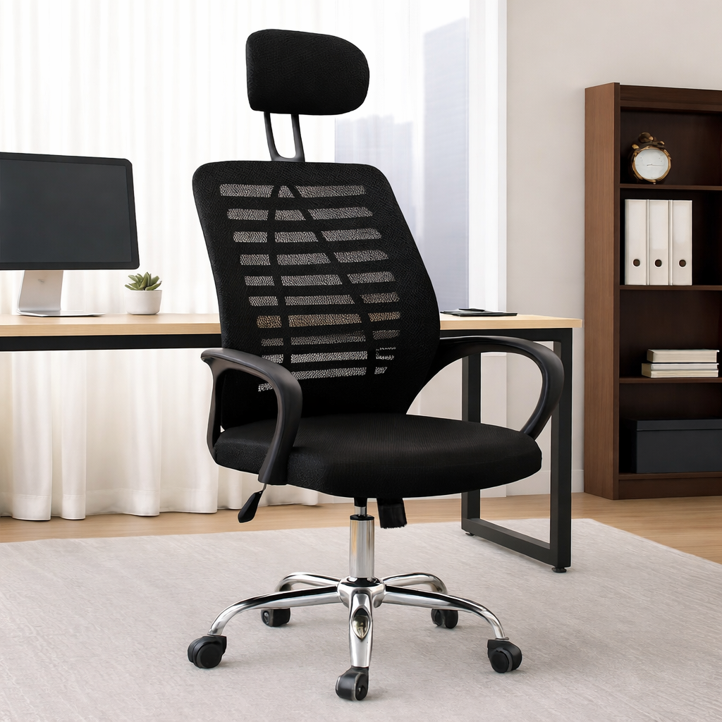  sedia ufficio ergonomica in rete traspirante con poggiatesta - foto 1