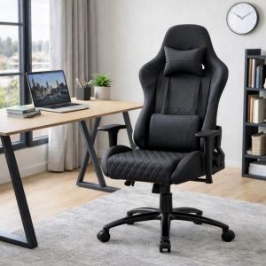 Sedia gaming ergonomica con supporto lombare, braccioli e ruote girevoli