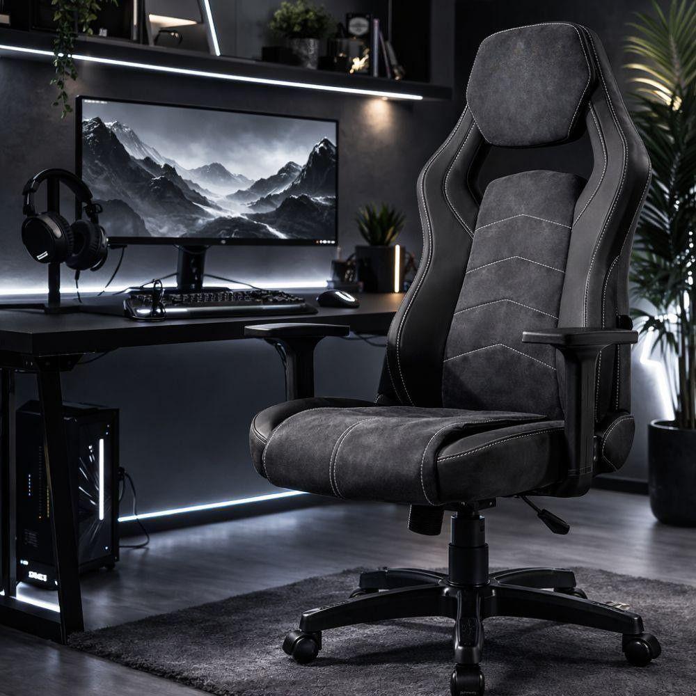  sedia gaming ergonomica con supporto lombare, braccioli e ruote girevoli - foto 4