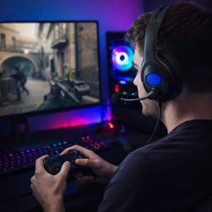 Cuffie gaming con microfono stereo audio hd e comfort