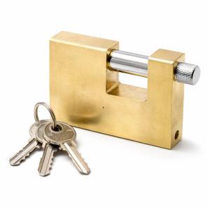 Lucchetto rettangolare antifurto 100mm in acciaio temprato con 3 chiavi