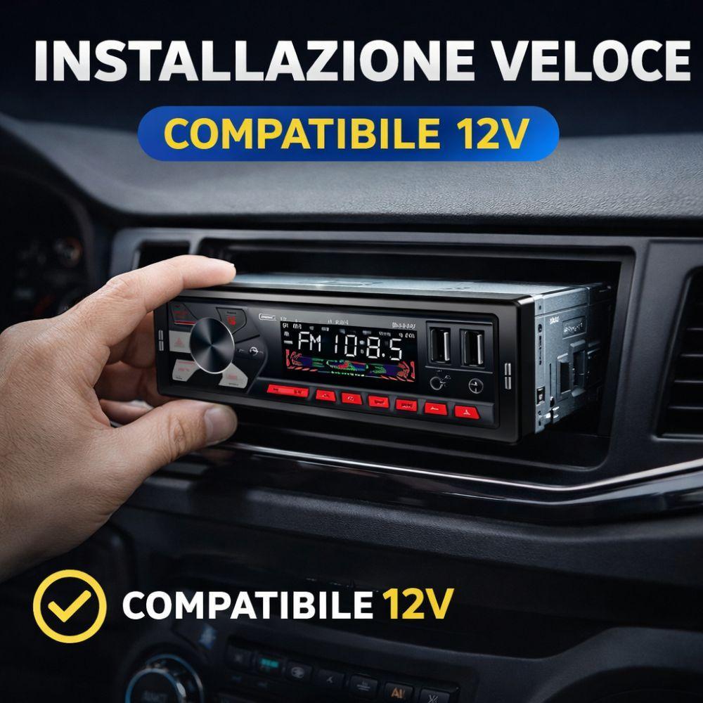  stereo autoradio 1din bluetooth con usb tf aux fm, lettore mp3, vivavoce universale - foto 4