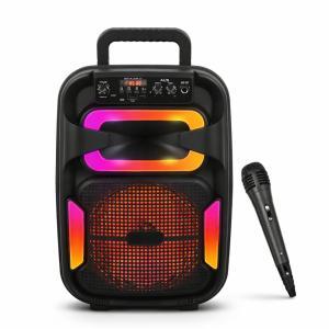 Cassa speaker bluetooth con effetti led multicolor e microfono incluso