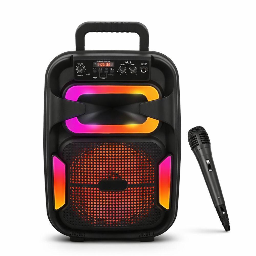  cassa speaker bluetooth con effetti led multicolor e microfono incluso - foto 1