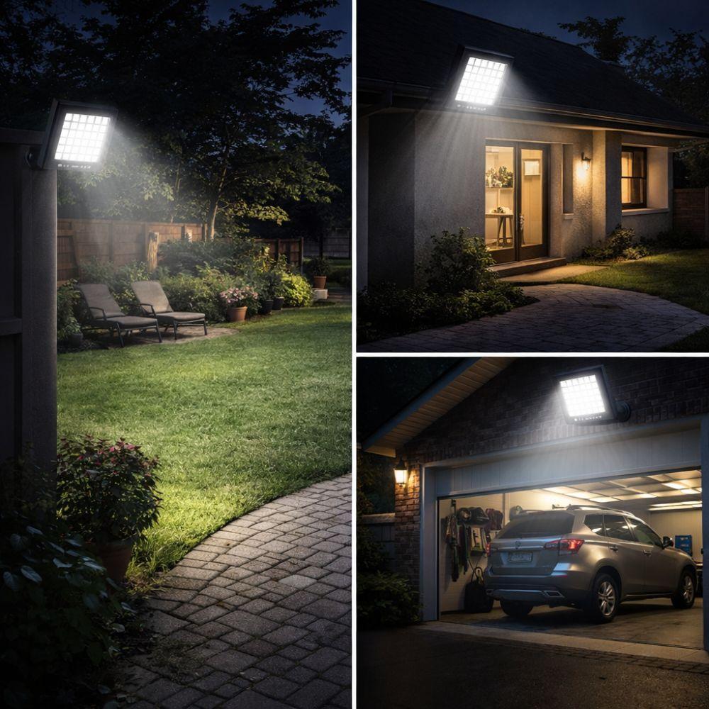  faro led solare 2000w con pannello fotovoltaico ip66 e telecomando - foto 4