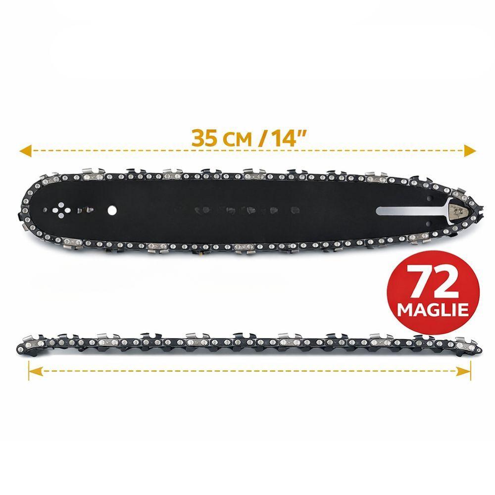  barra motosega 35 cm 14 pollici con catena 72 maglie - foto 3