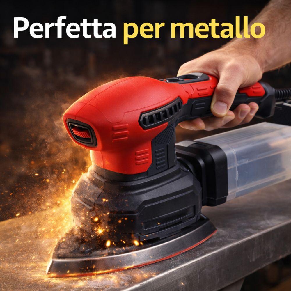  levigatrice orbitale 3 in 1 con aspirazione elettrica multiuso per legno muro metallo con accessori inclusi - foto 4