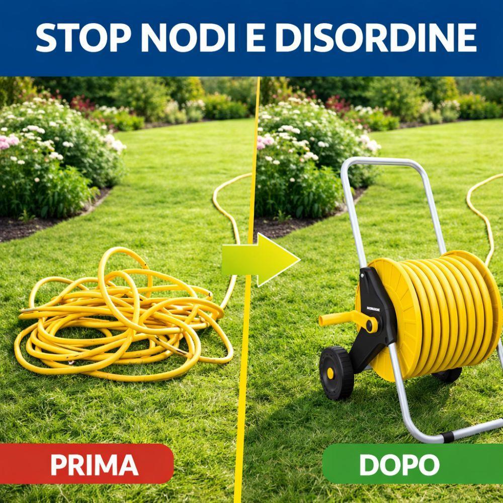  carrello avvolgitubo fino a 45 metri con ruote e maniglia - foto 5