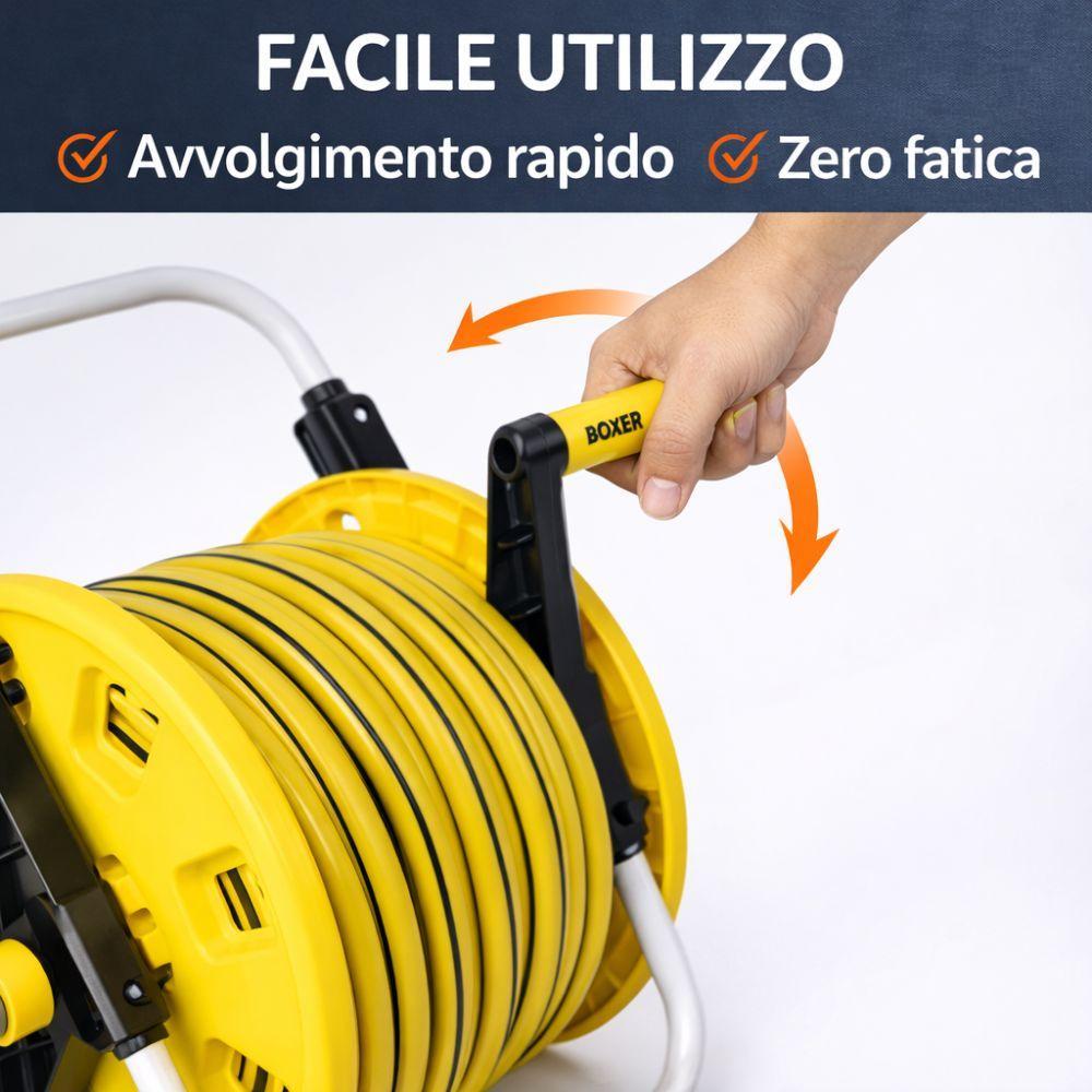  avvolgitubo da giardino 50 m tubo resistente con facile riavvolgimento - foto 4